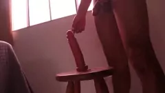 play Heavy Workout with Big Dildo Alone in Apartment